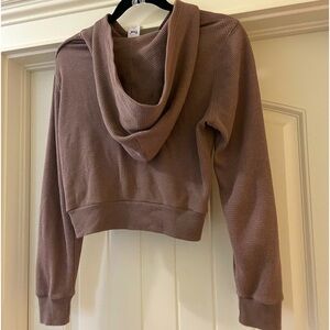 Tna Aritzia Waffle knit hoodie S. Taupe
